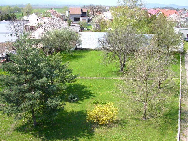 Parkrszlet - httrben a medencvel
